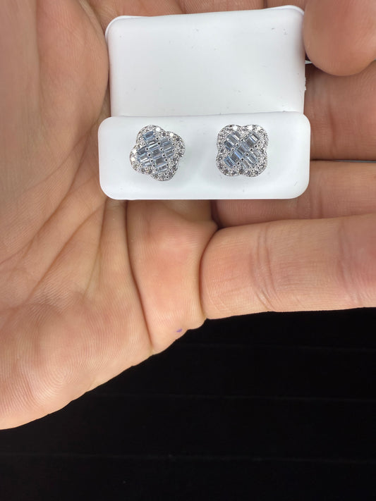 Moissanite 925 Clover Earrings