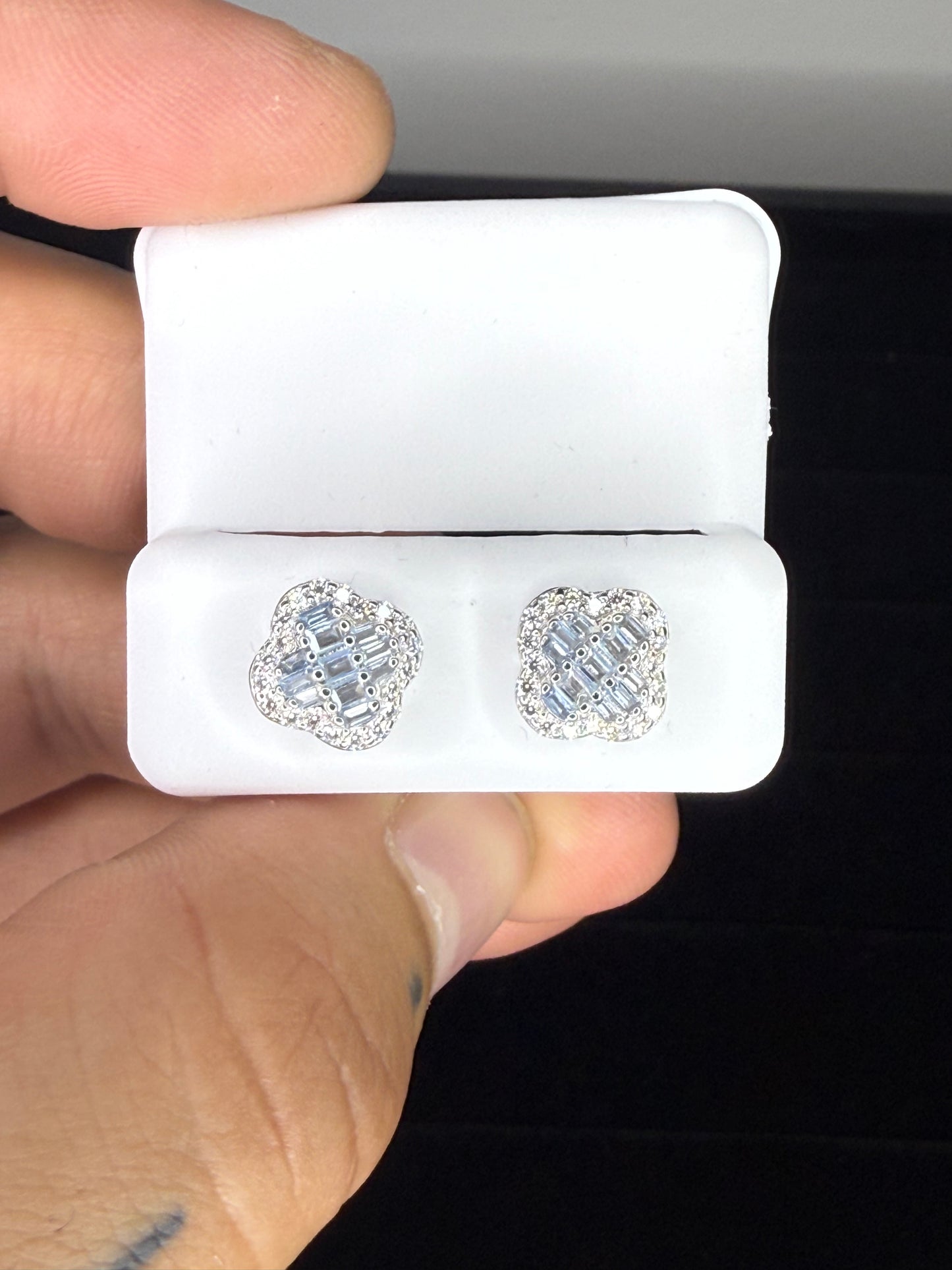 Moissanite 925 Clover Earrings